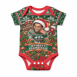 Stokely Carmichael Black Power Christmas Baby Onesie Retro Ugly Christmas Pattern Civil Rights Leader Pan African