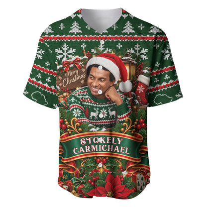Stokely Carmichael Black Power Christmas Baseball Jersey Retro Ugly Christmas Pattern Civil Rights Leader Pan African