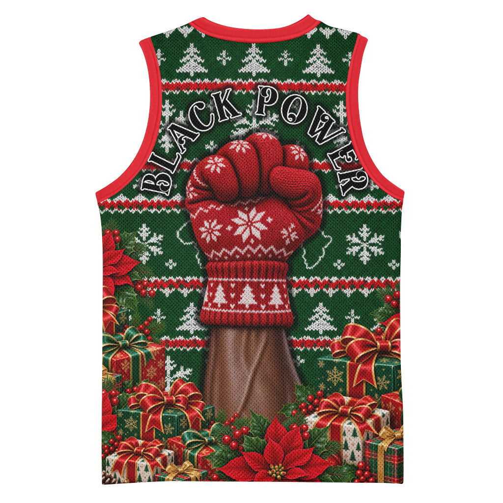 Stokely Carmichael Black Power Christmas Basketball Jersey Retro Ugly Christmas Pattern Civil Rights Leader Pan African