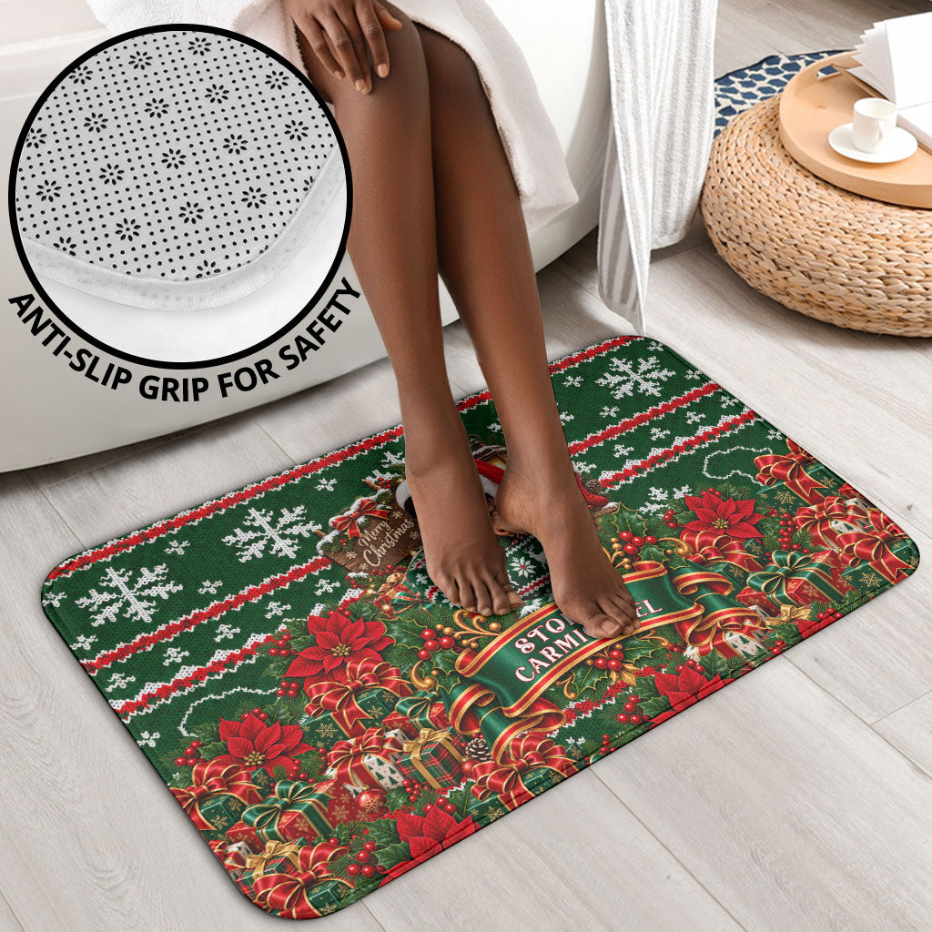 Stokely Carmichael Black Power Christmas Bathroom Set Retro Ugly Christmas Pattern Civil Rights Leader Pan African