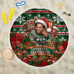 Stokely Carmichael Black Power Christmas Beach Blanket Retro Ugly Christmas Pattern Civil Rights Leader Pan African