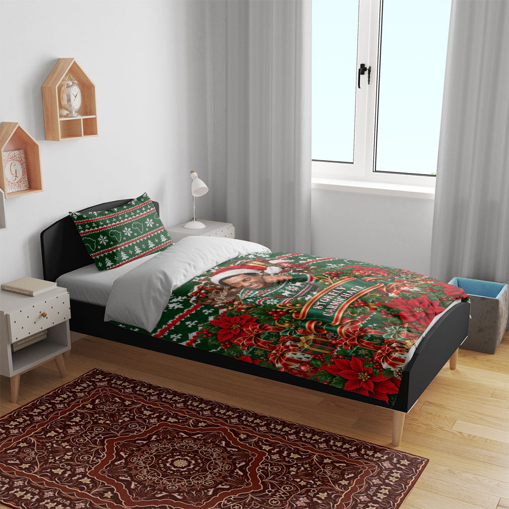 Stokely Carmichael Black Power Christmas Bedding Set Retro Ugly Christmas Pattern Civil Rights Leader Pan African