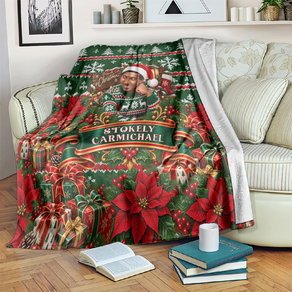 Stokely Carmichael Black Power Christmas Blanket Retro Ugly Christmas Pattern Civil Rights Leader Pan African