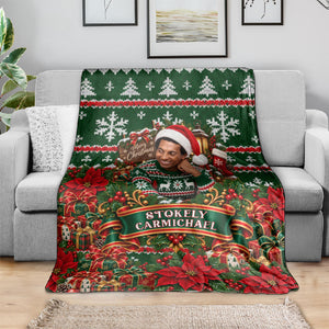Stokely Carmichael Black Power Christmas Blanket Retro Ugly Christmas Pattern Civil Rights Leader Pan African