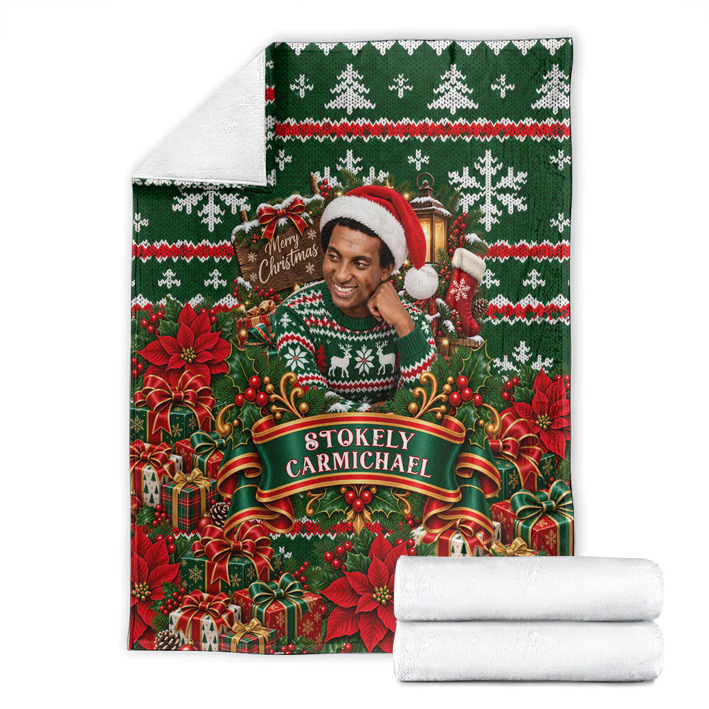 Stokely Carmichael Black Power Christmas Blanket Retro Ugly Christmas Pattern Civil Rights Leader Pan African