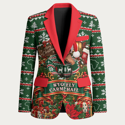 Stokely Carmichael Black Power Christmas Blazer Retro Ugly Christmas Pattern Civil Rights Leader Pan African