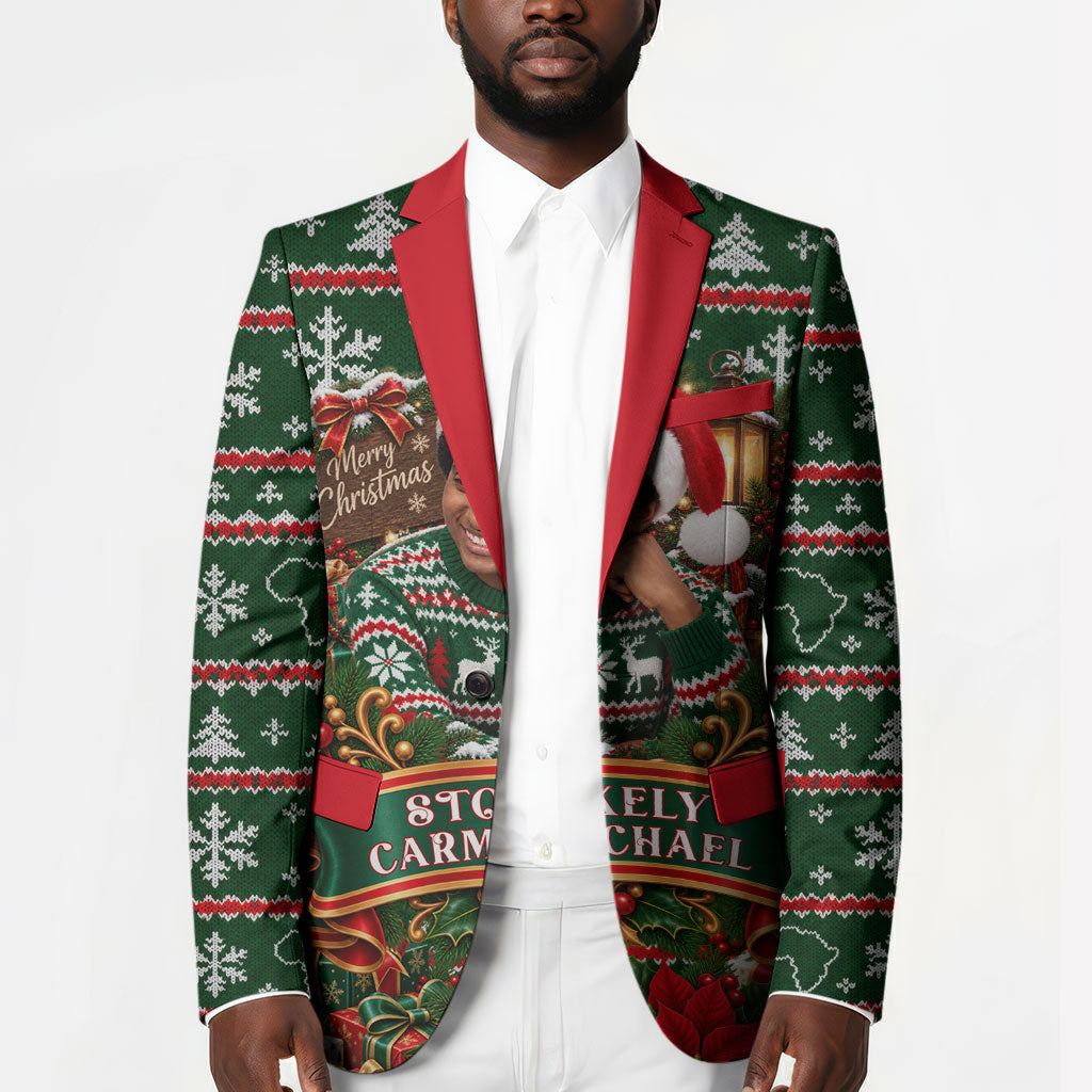 Stokely Carmichael Black Power Christmas Blazer Retro Ugly Christmas Pattern Civil Rights Leader Pan African