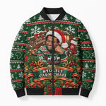 Stokely Carmichael Black Power Christmas Bomber Puffer Jacket Retro Ugly Christmas Pattern Civil Rights Leader Pan African