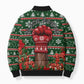 Stokely Carmichael Black Power Christmas Bomber Puffer Jacket Retro Ugly Christmas Pattern Civil Rights Leader Pan African