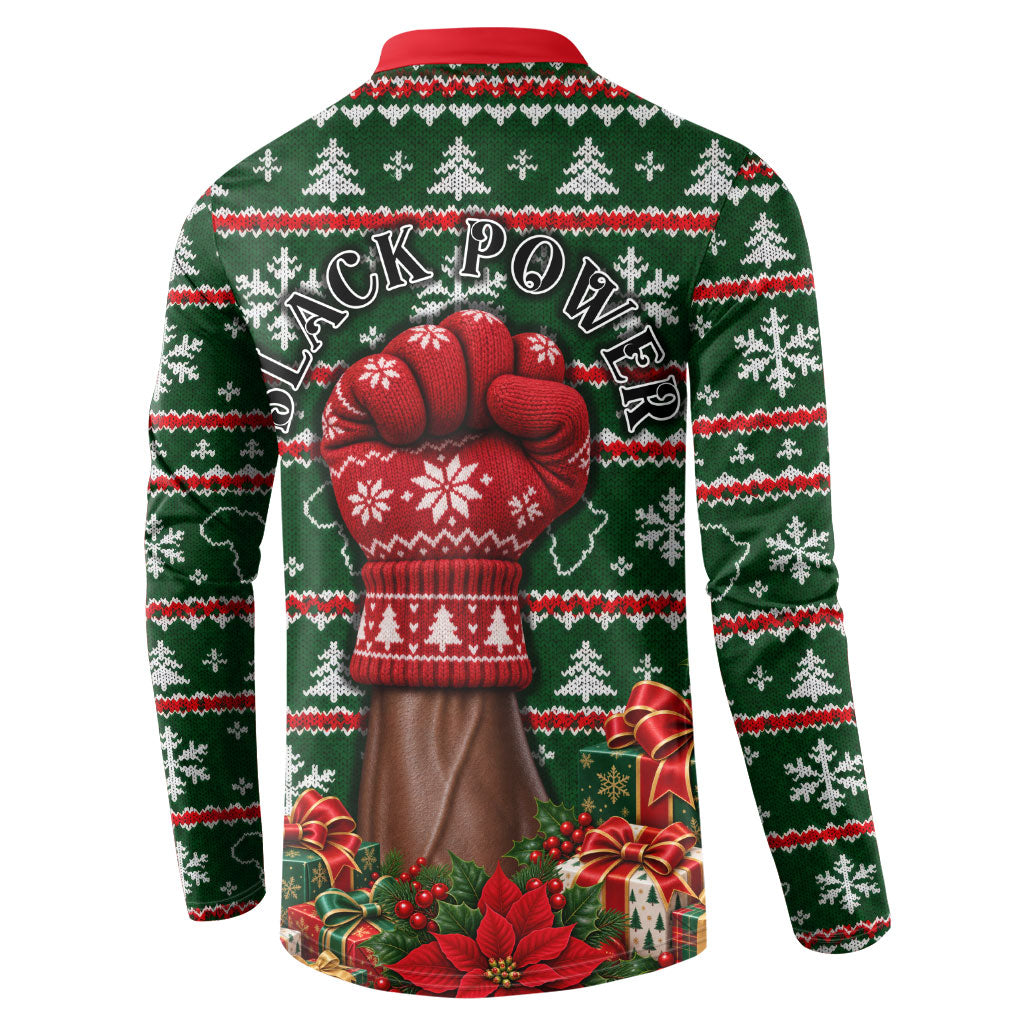 Stokely Carmichael Black Power Christmas Button Sweatshirt Retro Ugly Christmas Pattern Civil Rights Leader Pan African