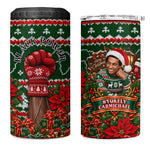 Stokely Carmichael Black Power Christmas 4 in 1 Can Cooler Tumbler Retro Ugly Christmas Pattern Civil Rights Leader Pan African