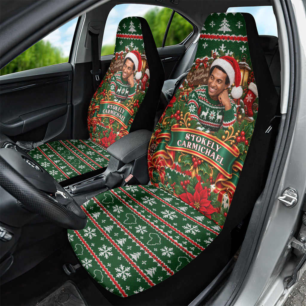 Stokely Carmichael Black Power Christmas Car Seat Cover Retro Ugly Christmas Pattern Civil Rights Leader Pan African