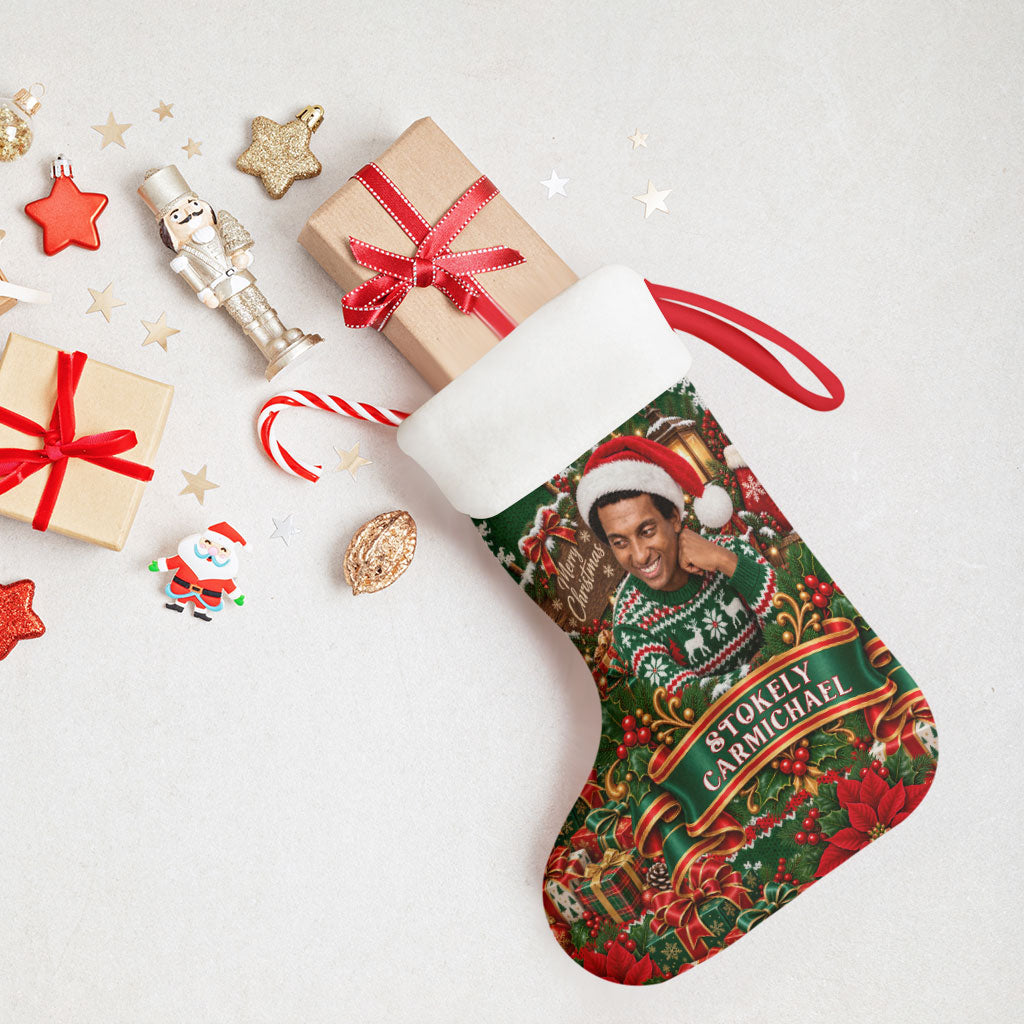 Stokely Carmichael Black Power Christmas Stocking Retro Ugly Christmas Pattern Civil Rights Leader Pan African