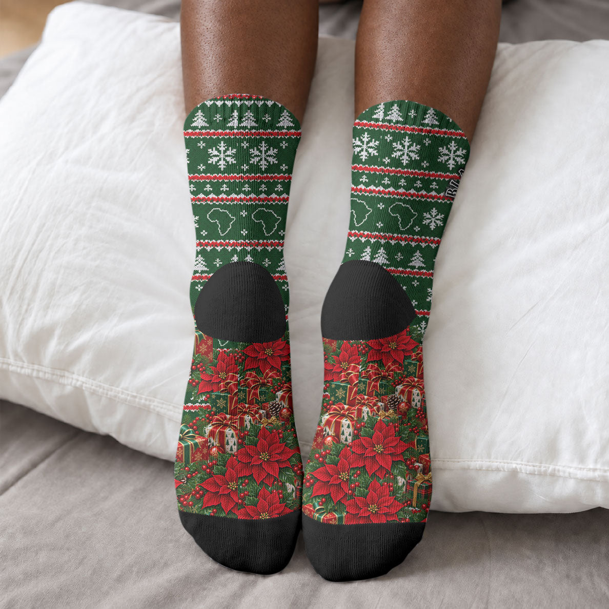 Stokely Carmichael Black Power Christmas Crew Socks Retro Ugly Christmas Pattern Civil Rights Leader Pan African