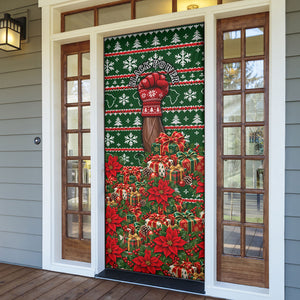 Stokely Carmichael Black Power Christmas Door Cover Retro Ugly Christmas Pattern Civil Rights Leader Pan African