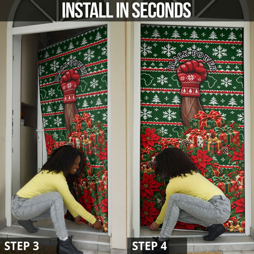 Stokely Carmichael Black Power Christmas Door Cover Retro Ugly Christmas Pattern Civil Rights Leader Pan African