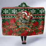 Stokely Carmichael Black Power Christmas Hooded Blanket Retro Ugly Christmas Pattern Civil Rights Leader Pan African