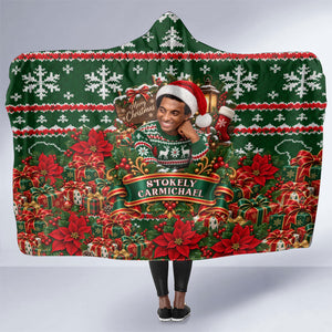 Stokely Carmichael Black Power Christmas Hooded Blanket Retro Ugly Christmas Pattern Civil Rights Leader Pan African