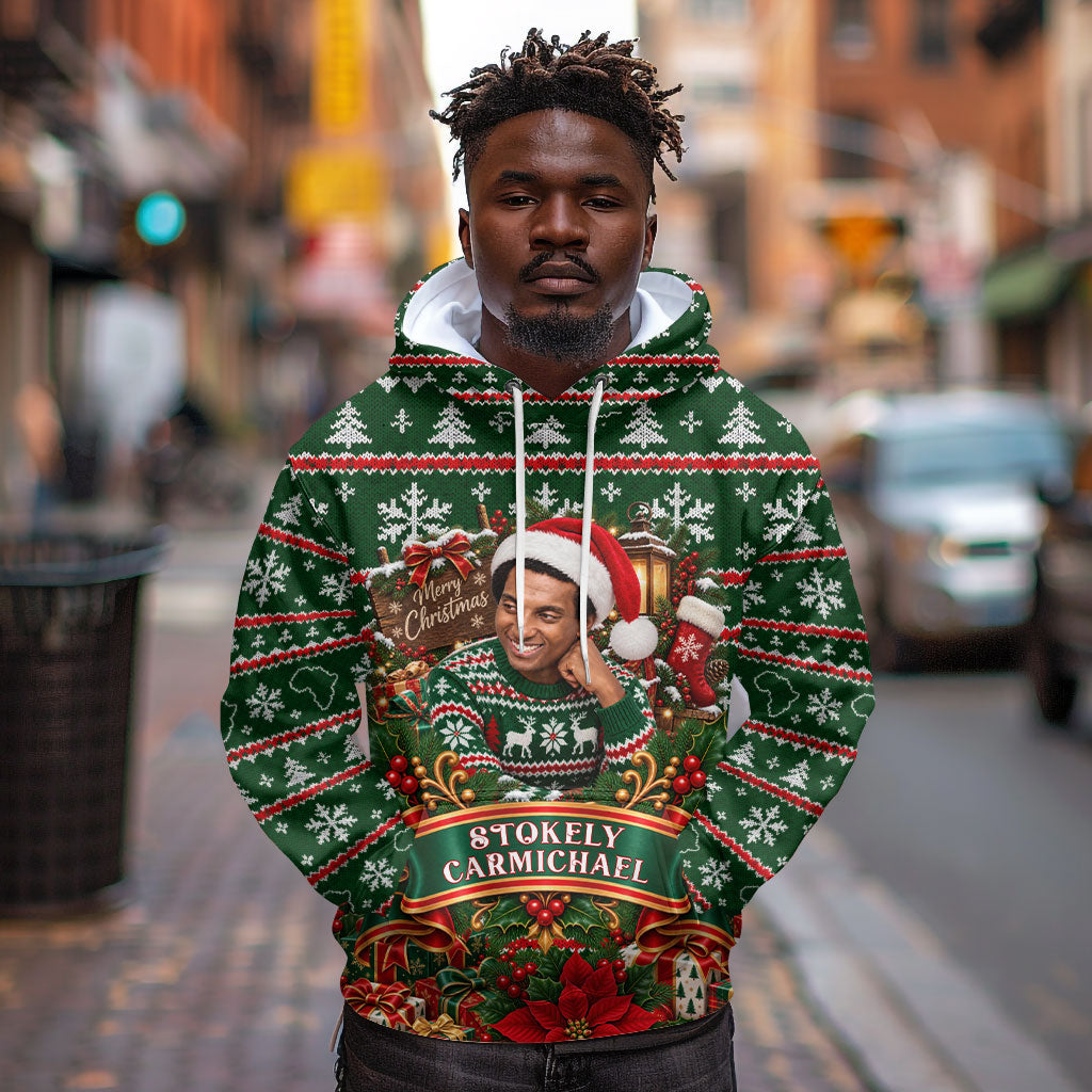 Stokely Carmichael Black Power Christmas Hoodie Retro Ugly Christmas Pattern Civil Rights Leader Pan African