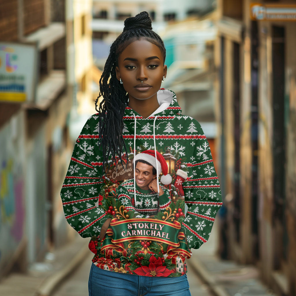 Stokely Carmichael Black Power Christmas Hoodie Retro Ugly Christmas Pattern Civil Rights Leader Pan African