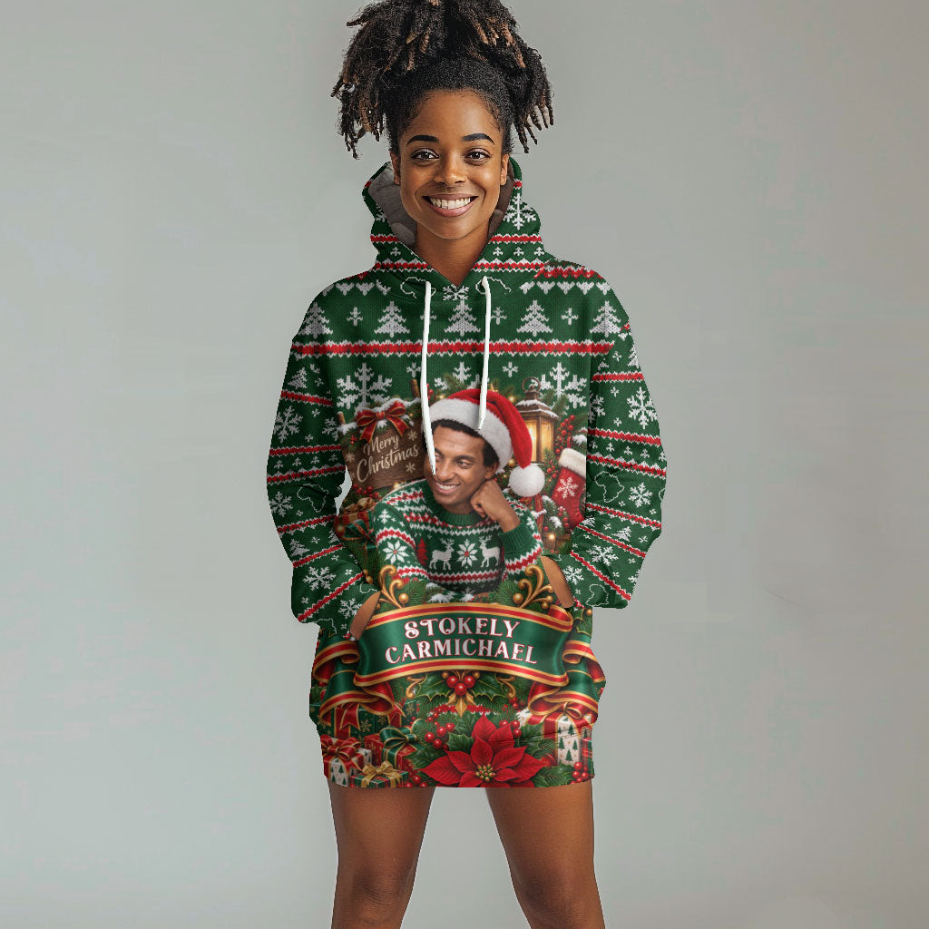 Stokely Carmichael Black Power Christmas Hoodie Dress Retro Ugly Christmas Pattern Civil Rights Leader Pan African