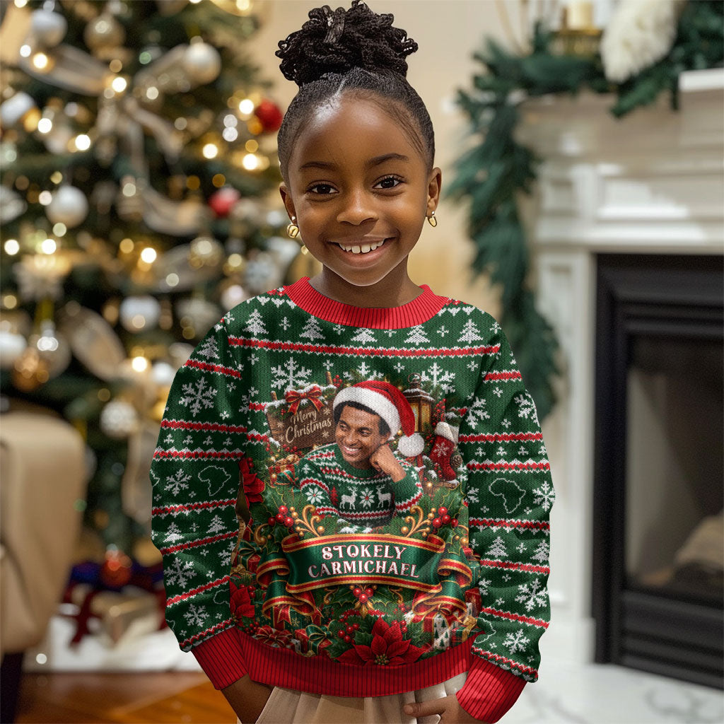 Stokely Carmichael Black Power Christmas Kid Ugly Christmas Sweater Retro Ugly Christmas Pattern Civil Rights Leader Pan African