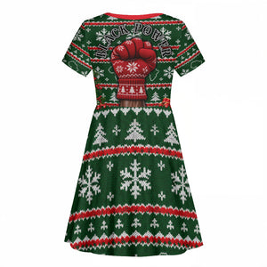 Stokely Carmichael Black Power Christmas Kid Short Sleeve Dress Retro Ugly Christmas Pattern Civil Rights Leader Pan African