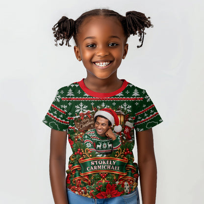 Stokely Carmichael Black Power Christmas Kid T shirt Retro Ugly Christmas Pattern Civil Rights Leader Pan African