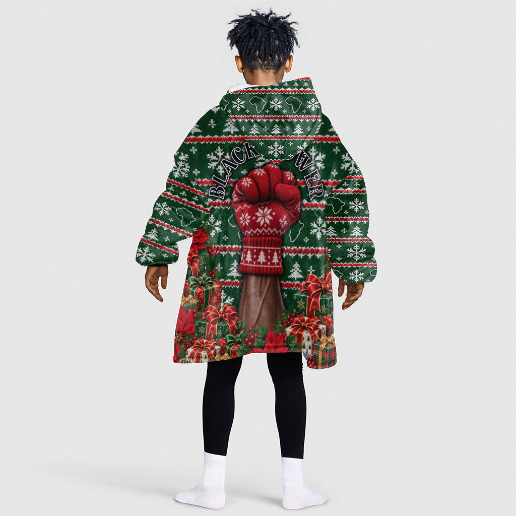 Stokely Carmichael Black Power Christmas Kid Wearable Blanket Hoodie Retro Ugly Christmas Pattern Civil Rights Leader Pan African