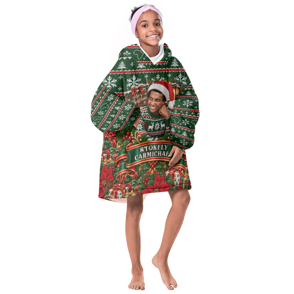 Stokely Carmichael Black Power Christmas Kid Wearable Blanket Hoodie Retro Ugly Christmas Pattern Civil Rights Leader Pan African