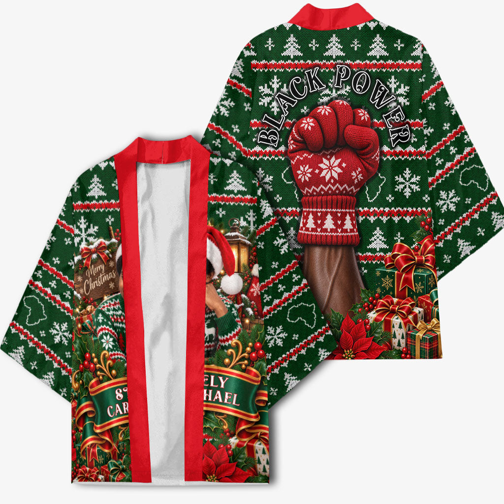 Stokely Carmichael Black Power Christmas Kimono Retro Ugly Christmas Pattern Civil Rights Leader Pan African