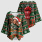 Stokely Carmichael Black Power Christmas Kimono Sleeve Blouse Retro Ugly Christmas Pattern Civil Rights Leader Pan African