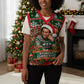 Stokely Carmichael Black Power Christmas Knitted V-Neck Vest Retro Ugly Christmas Pattern Civil Rights Leader Pan African