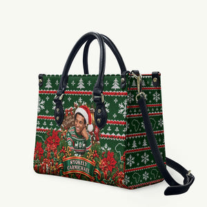 Stokely Carmichael Black Power Christmas Leather Bag Retro Ugly Christmas Pattern Civil Rights Leader Pan African