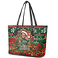 Stokely Carmichael Black Power Christmas Leather Tote Bag Retro Ugly Christmas Pattern Civil Rights Leader Pan African