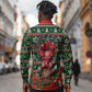 Stokely Carmichael Black Power Christmas Long Sleeve Button Shirt Retro Ugly Christmas Pattern Civil Rights Leader Pan African