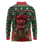 Stokely Carmichael Black Power Christmas Long Sleeve Polo Shirt Retro Ugly Christmas Pattern Civil Rights Leader Pan African