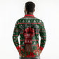 Stokely Carmichael Black Power Christmas Long Sleeve Polo Shirt Retro Ugly Christmas Pattern Civil Rights Leader Pan African