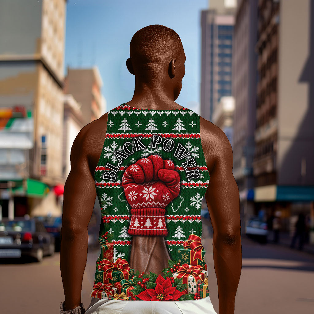 Stokely Carmichael Black Power Christmas Men Tank Top Retro Ugly Christmas Pattern Civil Rights Leader Pan African
