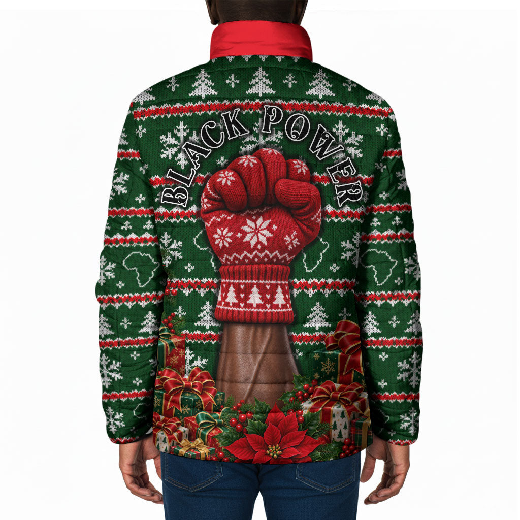 Stokely Carmichael Black Power Christmas Padded Jacket Retro Ugly Christmas Pattern Civil Rights Leader Pan African