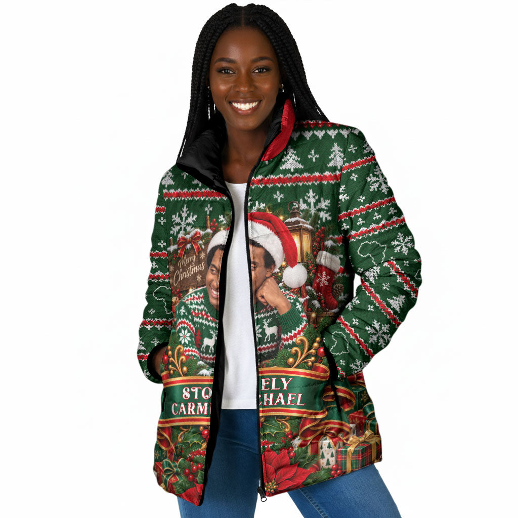 Stokely Carmichael Black Power Christmas Padded Jacket Retro Ugly Christmas Pattern Civil Rights Leader Pan African