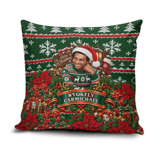 Stokely Carmichael Black Power Christmas Pillow Cover Retro Ugly Christmas Pattern Civil Rights Leader Pan African