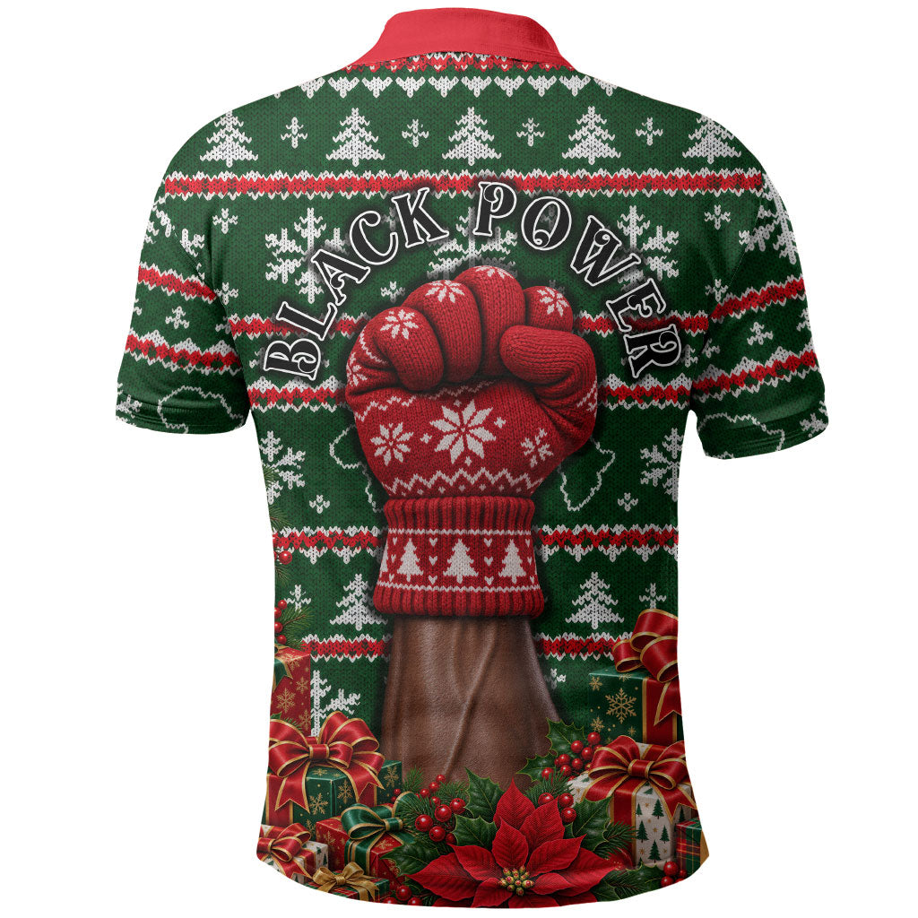 Stokely Carmichael Black Power Christmas Polo Shirt Retro Ugly Christmas Pattern Civil Rights Leader Pan African