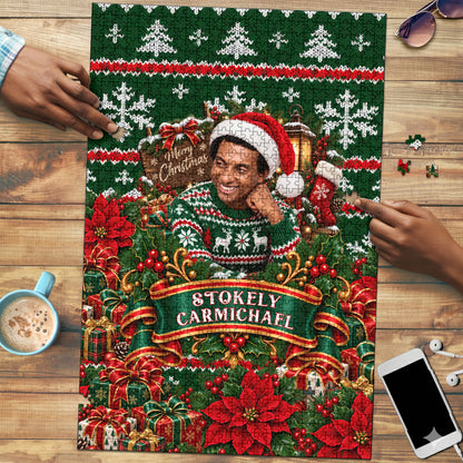 Stokely Carmichael Black Power Christmas Puzzle Retro Ugly Christmas Pattern Civil Rights Leader Pan African