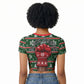 Stokely Carmichael Black Power Christmas Raglan Cropped T shirt Retro Ugly Christmas Pattern Civil Rights Leader Pan African