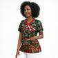 Stokely Carmichael Black Power Christmas Scrub Top Retro Ugly Christmas Pattern Civil Rights Leader Pan African
