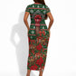 Stokely Carmichael Black Power Christmas Short Sleeve Bodycon Dress Retro Ugly Christmas Pattern Civil Rights Leader Pan African