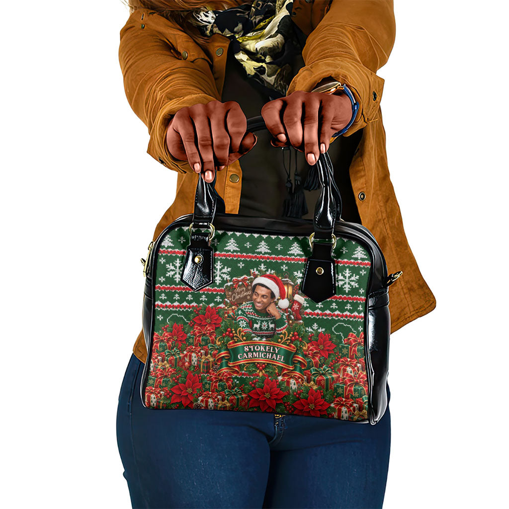 Stokely Carmichael Black Power Christmas Shoulder Handbag Retro Ugly Christmas Pattern Civil Rights Leader Pan African