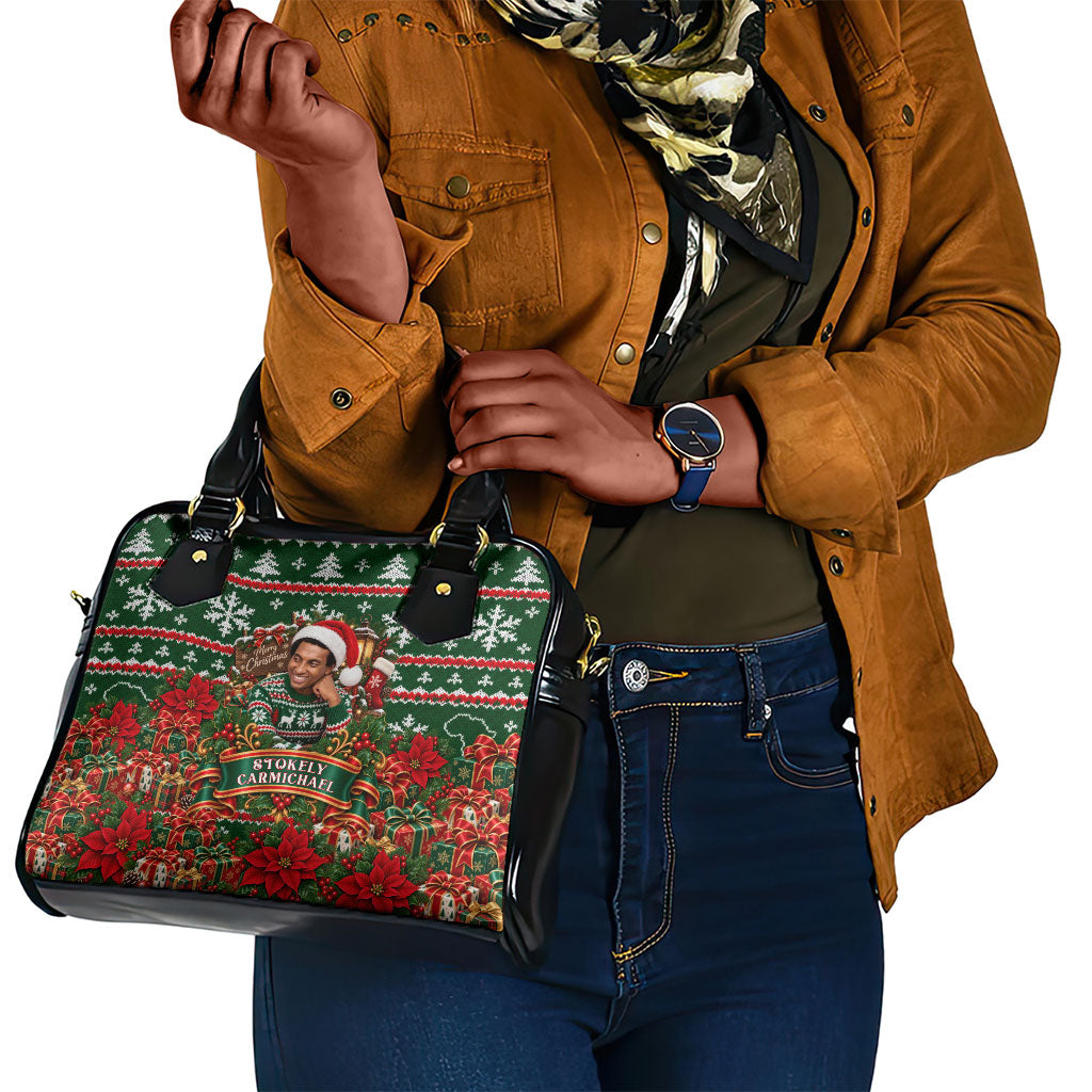 Stokely Carmichael Black Power Christmas Shoulder Handbag Retro Ugly Christmas Pattern Civil Rights Leader Pan African