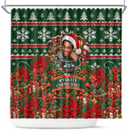Stokely Carmichael Black Power Christmas Shower Curtain Retro Ugly Christmas Pattern Civil Rights Leader Pan African